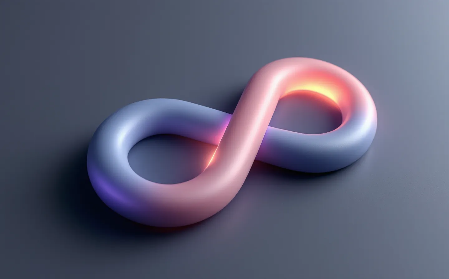A soft neumorphic emblem of an abstract seven-bead TB-500 peptide loop extruded from a deep cool slate surface with a single periwinkle accent node, lit from the top-left